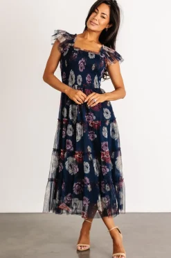 Baltic Born Clementine Tulle Midi Dress | Navy Floral