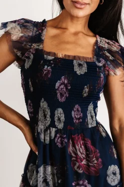 Baltic Born Clementine Tulle Midi Dress | Navy Floral
