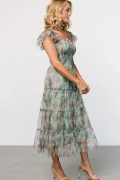 Baltic Born Clementine Tulle Midi Dress | Sage Multi Floral