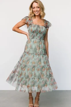 Baltic Born Clementine Tulle Midi Dress | Sage Multi Floral