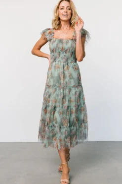 Baltic Born Clementine Tulle Midi Dress | Sage Multi Floral