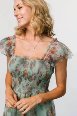 Baltic Born Clementine Tulle Midi Dress | Sage Multi Floral