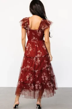Baltic Born Clementine Tulle Midi Dress | Rust Floral