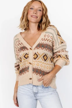 Baltic Born Cody Knit Cardigan | Taupe Multi