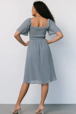 Baltic Born Colette Sweetheart Midi Dress | Dusty Blue