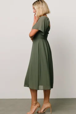 Baltic Born Colette Sweetheart Midi Dress | Dark Sage