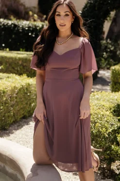 Baltic Born Colette Sweetheart Midi Dress | Vintage Plum