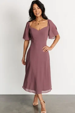 Baltic Born Colette Sweetheart Midi Dress | Vintage Plum