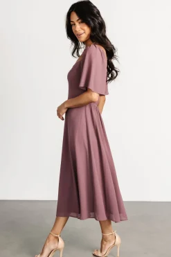 Baltic Born Colette Sweetheart Midi Dress | Vintage Plum