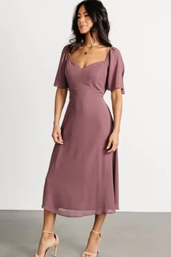 Baltic Born Colette Sweetheart Midi Dress | Vintage Plum