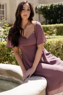 Baltic Born Colette Sweetheart Midi Dress | Vintage Plum