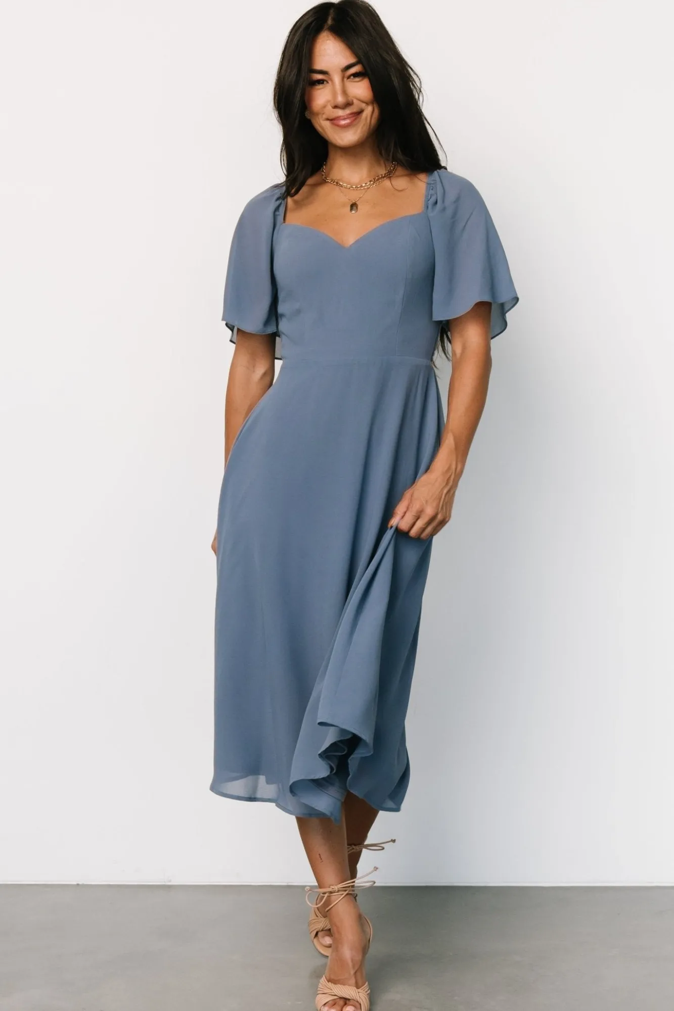 Baltic Born Colette Sweetheart Midi Dress | Whisper Blue
