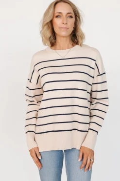 Baltic Born Colmar Striped Sweater | Cream + Navy