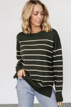 Baltic Born Colmar Striped Sweater | Pine + Cream