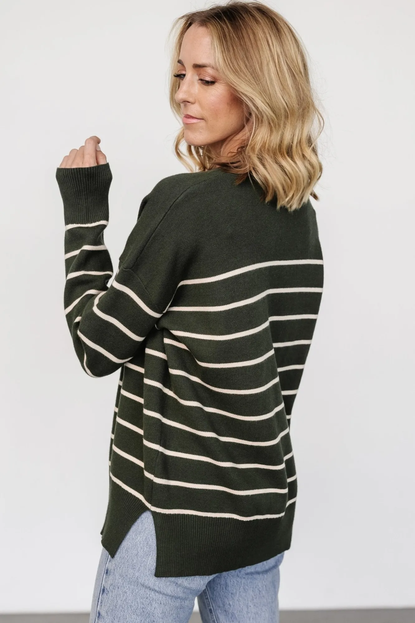 Baltic Born Colmar Striped Sweater | Pine + Cream