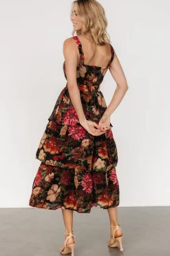 Baltic Born Cologne Tiered Dress | Black Floral