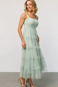 Baltic Born Constance Tulle Maxi Dress | Light Sage