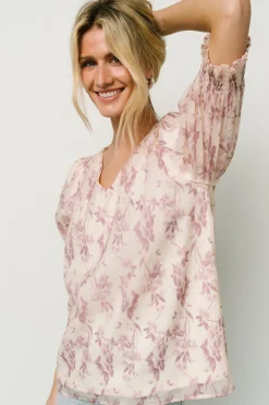 Baltic Born Cordova Top | Beige + Mauve Floral