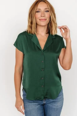 Baltic Born Corey Button Top | Hunter Green