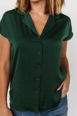 Baltic Born Corey Button Top | Hunter Green