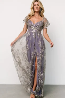 Baltic Born Corinne Shimmer Maxi Gown | Blue + Rose