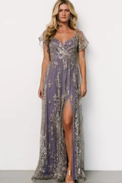 Baltic Born Corinne Shimmer Maxi Gown | Blue + Rose