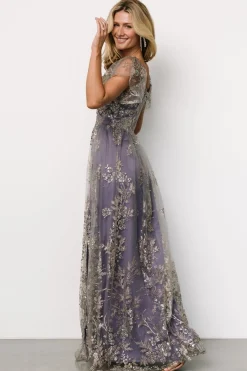 Baltic Born Corinne Shimmer Maxi Gown | Blue + Rose