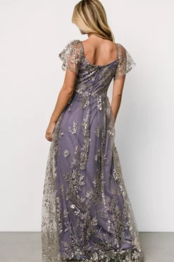 Baltic Born Corinne Shimmer Maxi Gown | Blue + Rose