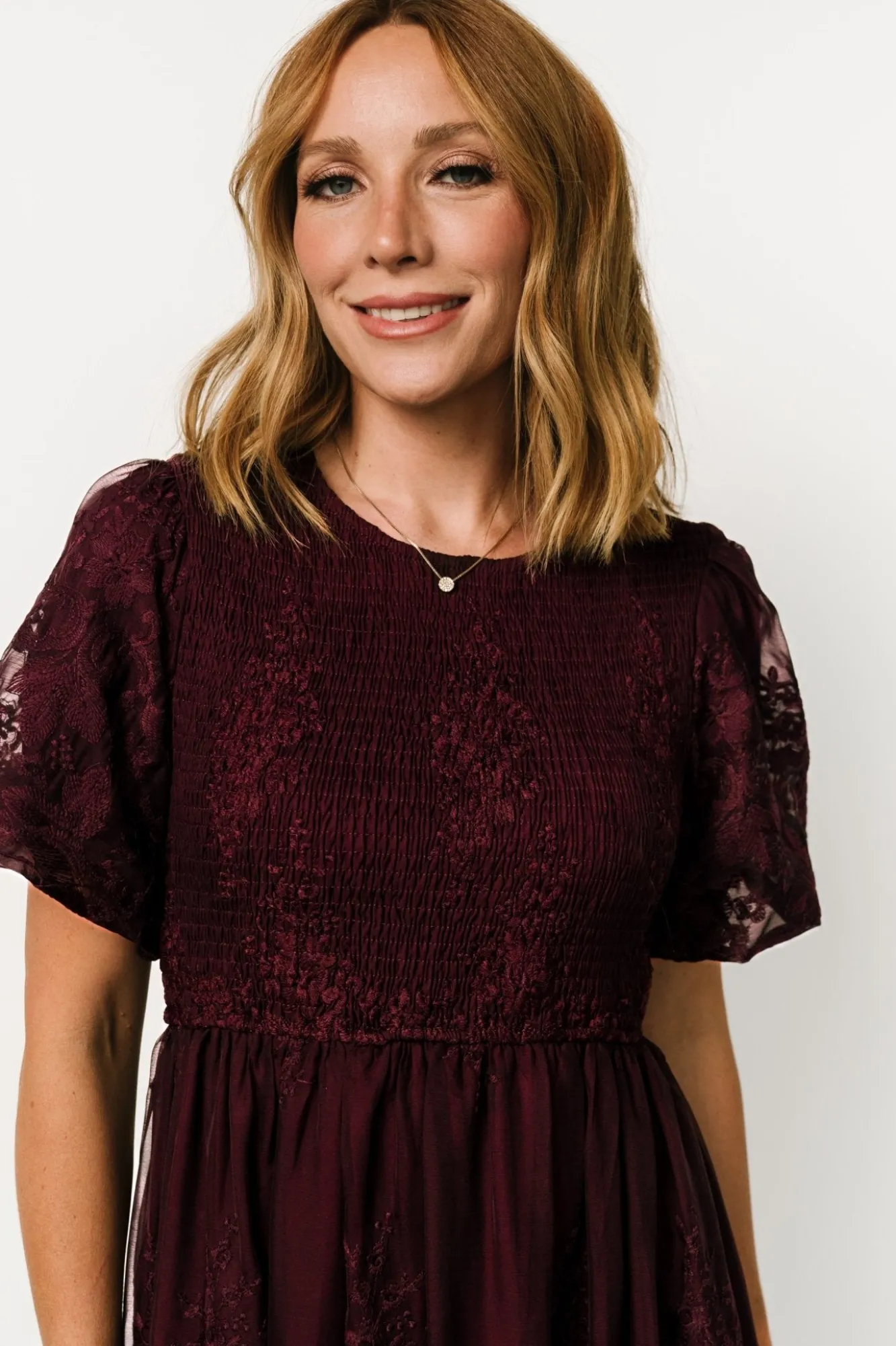 Baltic Born Corrine Embroidered Midi Dress |
