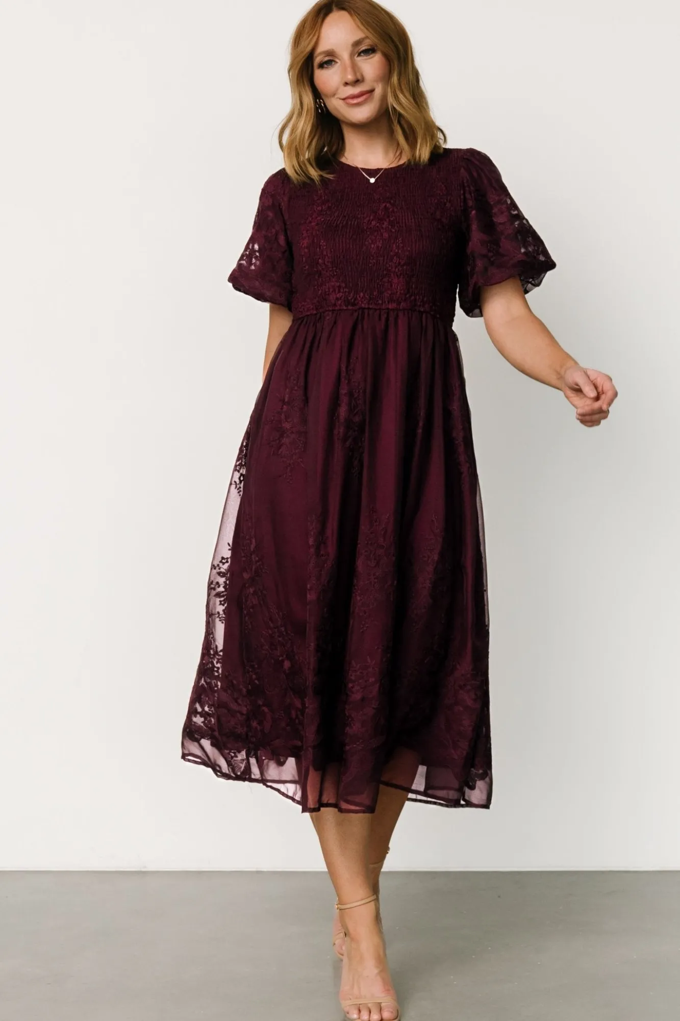 Baltic Born Corrine Embroidered Midi Dress |