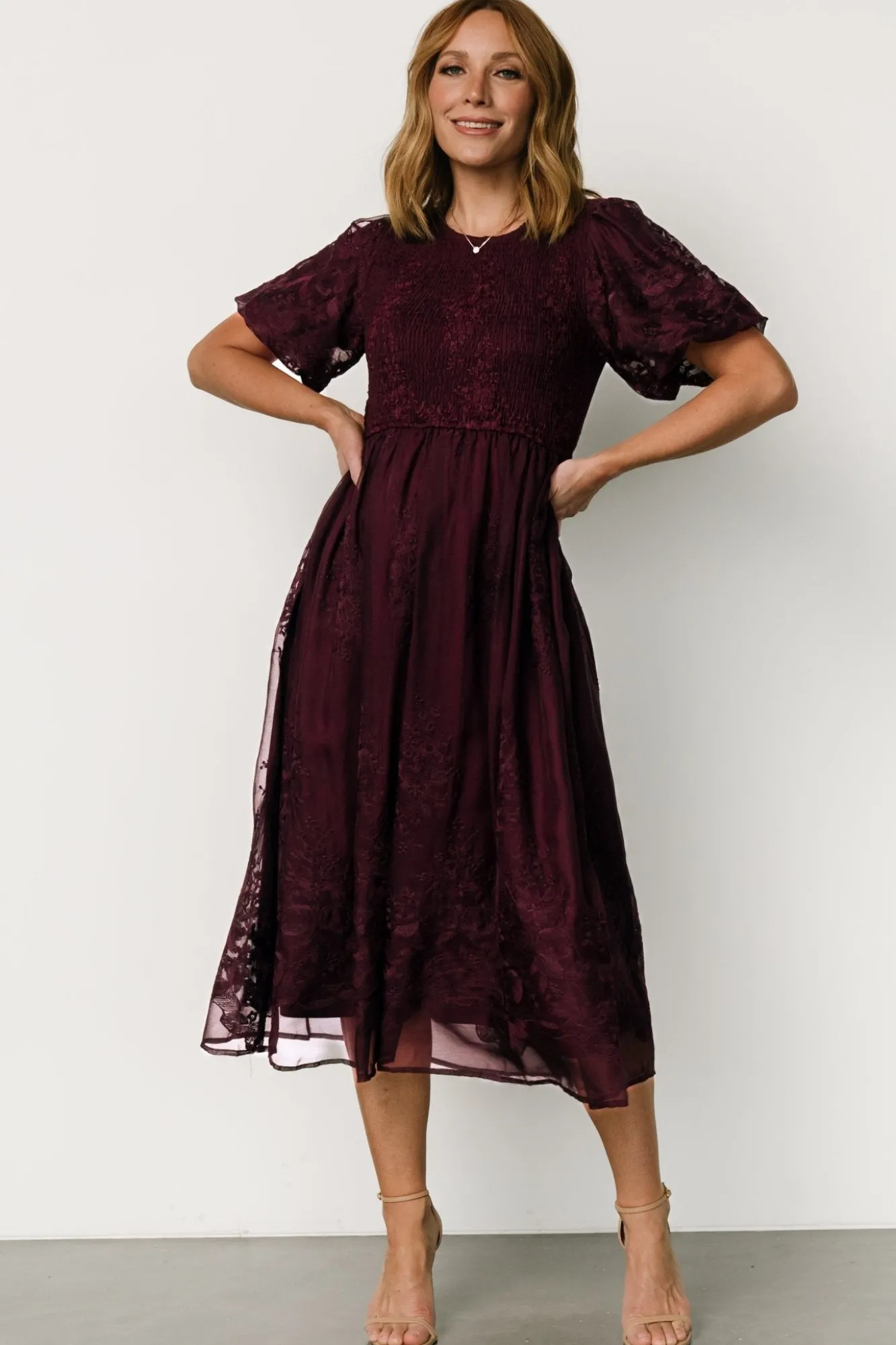 Baltic Born Corrine Embroidered Midi Dress |