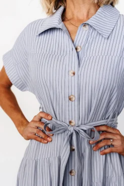 Baltic Born Covey Button Up Maxi Dress | Blue Stripe