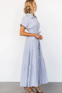 Baltic Born Covey Button Up Maxi Dress | Blue Stripe