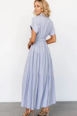 Baltic Born Covey Button Up Maxi Dress | Blue Stripe