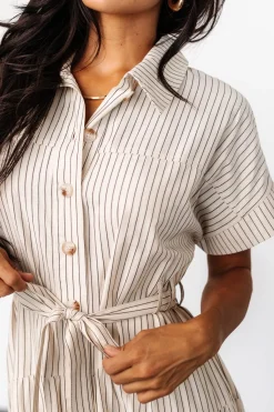 Baltic Born Covey Button Up Maxi Dress | Cream Stripe