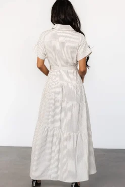 Baltic Born Covey Button Up Maxi Dress | Cream Stripe