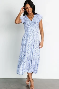 Baltic Born Crete Midi Dress | Blue + White