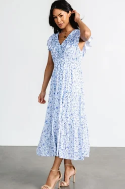 Baltic Born Crete Midi Dress | Blue + White
