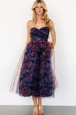 Baltic Born Cristelle Strapless Dress | Navy Multi Floral