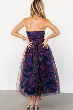 Baltic Born Cristelle Strapless Dress | Navy Multi Floral