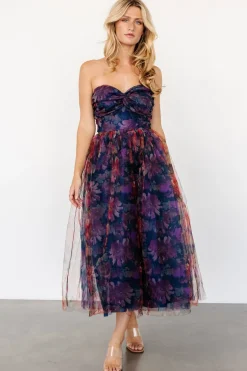 Baltic Born Cristelle Strapless Dress | Navy Multi Floral