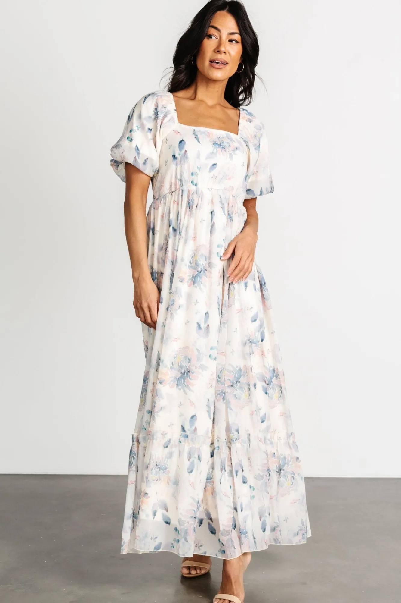 Baltic Born Dalia Maxi Dress | Cream + Blue Floral