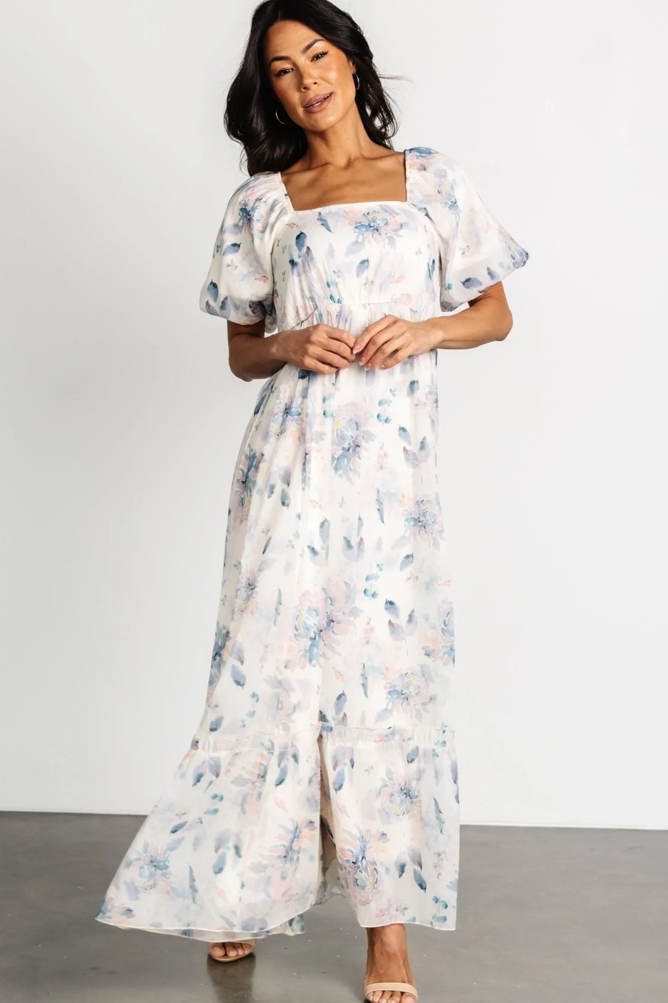 Baltic Born Dalia Maxi Dress | Cream + Blue Floral