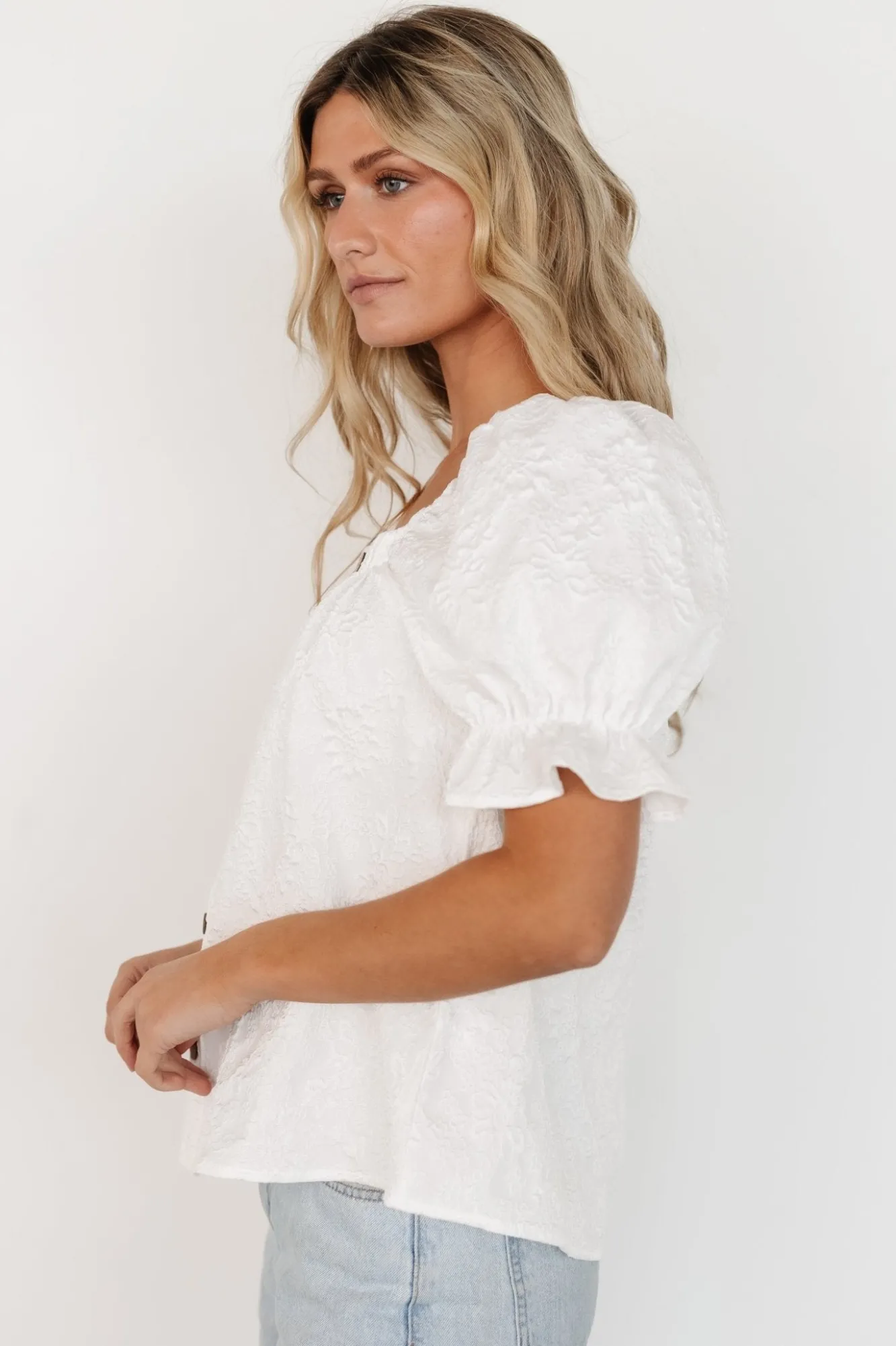 Baltic Born Dalian Embossed Top | Off White