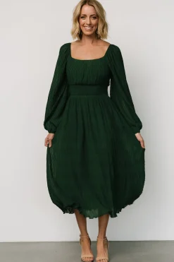 Baltic Born Dalton Pleated Midi Dress | Dark Green