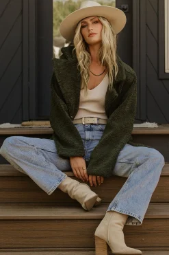 Baltic Born Damien Sherpa Coat | Dark Green