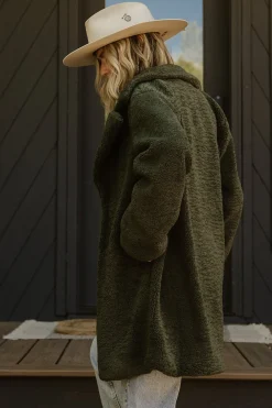 Baltic Born Damien Sherpa Coat | Dark Green