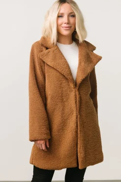 Baltic Born Damien Sherpa Coat | Dark Camel