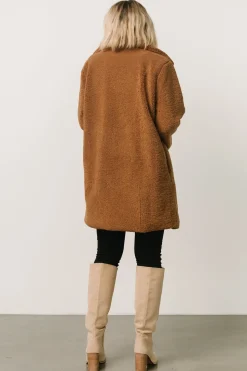 Baltic Born Damien Sherpa Coat | Dark Camel