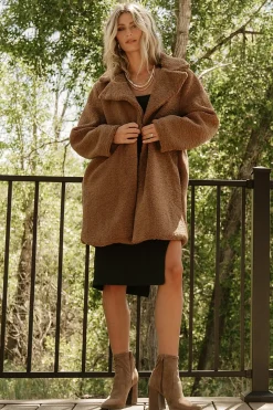 Baltic Born Damien Sherpa Coat | Dark Camel